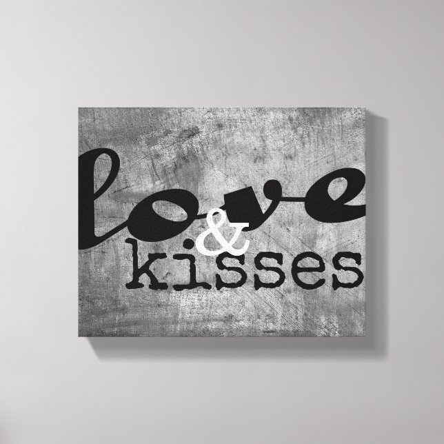 amor y besos envueltos de pintura en la pared arte (Anverso)