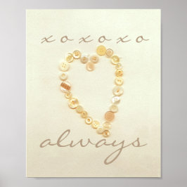 amor y besos poster corazón arte estilo vintage