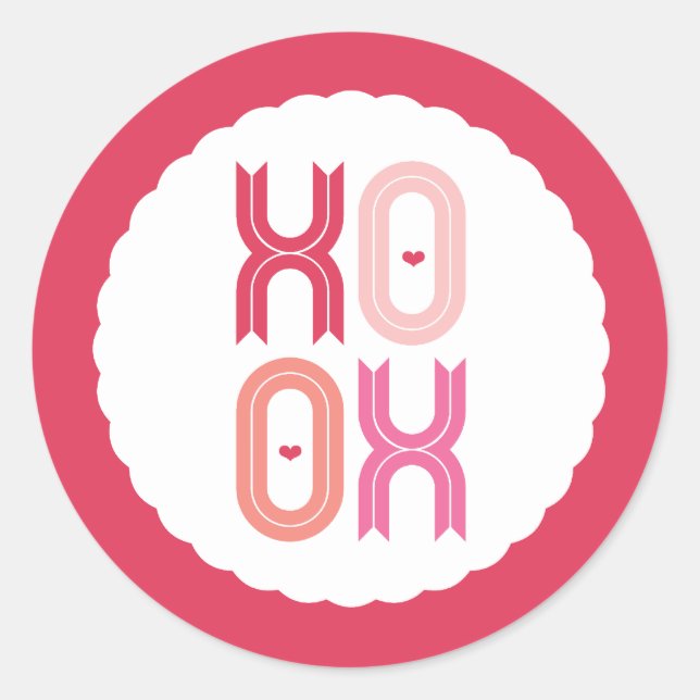 Amor y besos XOXO Fiesta de San Valentín Pegatinas (Anverso)
