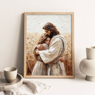 Amor y Fe, Arte Cristiano para Pared, Jesús Abraza