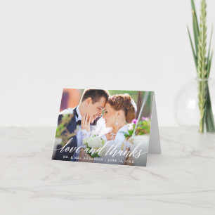 Amor y gracias Boda de caligrafía moderna Nota