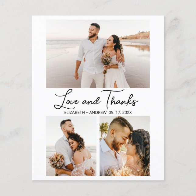 Amor y gracias Boda de Collage Gracias Flyer (Frente)