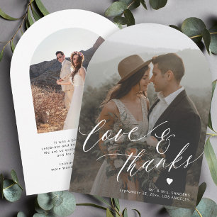 Amor y gracias boda de fotos de arco tarjeta de ag
