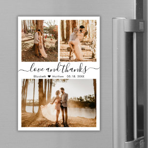 Amor y gracias Boda de fotos Gracias Magnet
