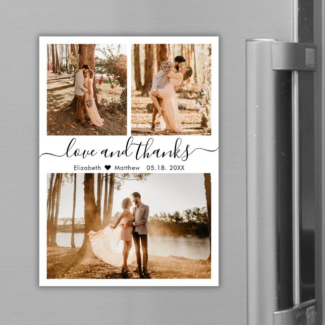 Amor y gracias Boda de fotos Gracias Magnet (Subido por el creador)