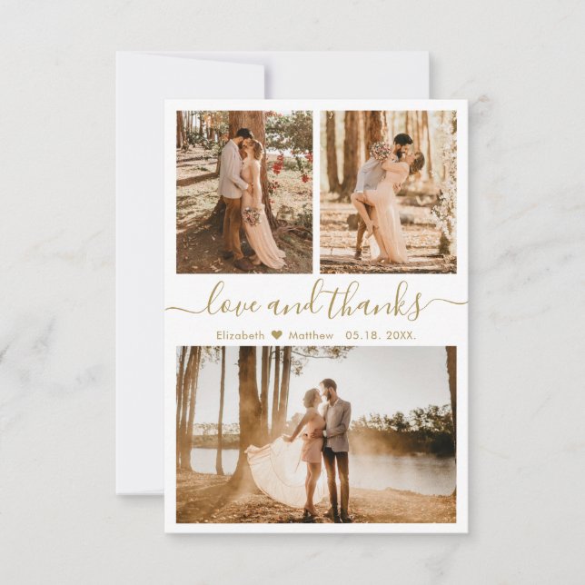 Amor y gracias Boda de oro blanco - Tarjeta de agr (Anverso)