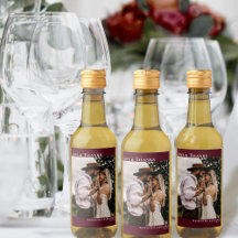 Amor y gracias Borgoña simple foto Boda Mini