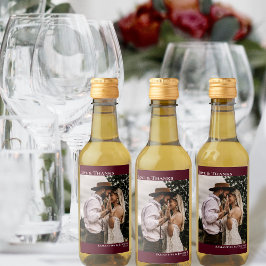 Amor y gracias Borgoña simple foto Boda Mini