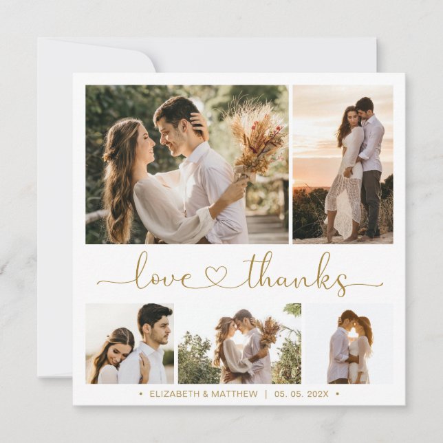 Amor y gracias Collage de fotos 5 Boda (Anverso)