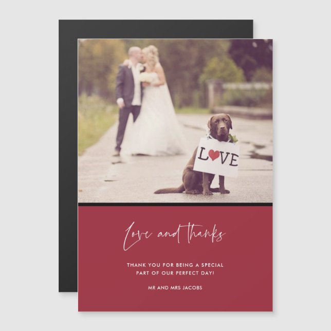 Amor y Gracias Foto de Boda de Agradecimiento (Anverso/Reverso)