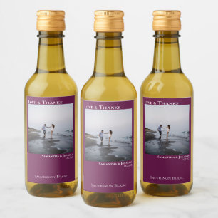 Amor y gracias Magenta o Berry Boda Foto Mini