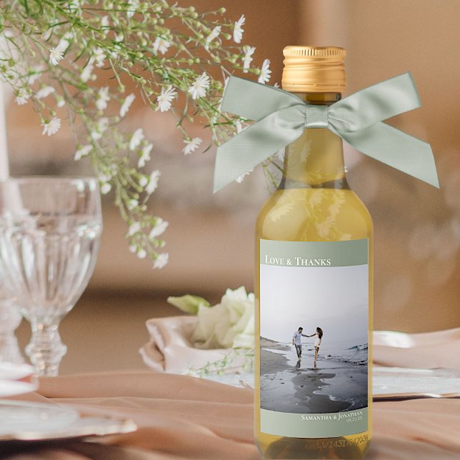 Amor y gracias Sage Green Boda simple foto Mini (Subido por el creador)