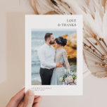 AMOR Y GRACIAS | tarjeta de agradecimiento del bod<br><div class="desc">Un diseño moderno con una foto. Puedes subir tu propia imagen y editarla. El texto y los colores pueden personalizarse.</div>