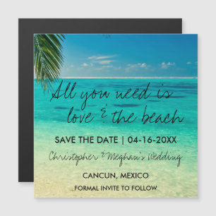 Amor y la boda de playa Salven la fecha