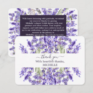 Amor y Lavanda Tarjeta de agradecimiento de boda