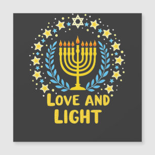 Amor y luz Menorah Festividad judía Hanukkah