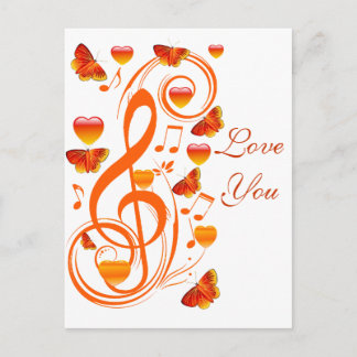 Amor y mariposas, notas musicales_