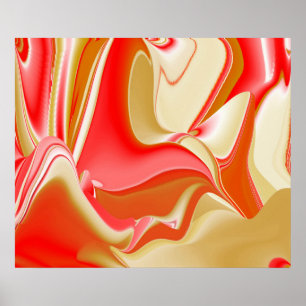 Amor y Oro Arte de Arcoíris Abstracto 3D