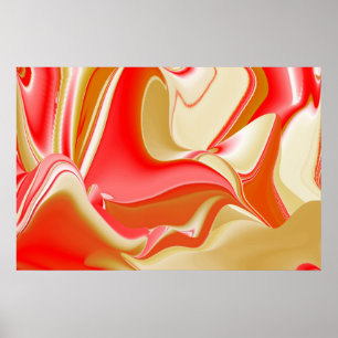 Amor y Oro Arte de Arcoíris Abstracto 3D