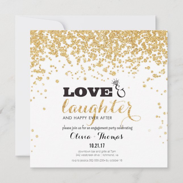 Amor y risas y felicidad después de la invitación (Anverso)