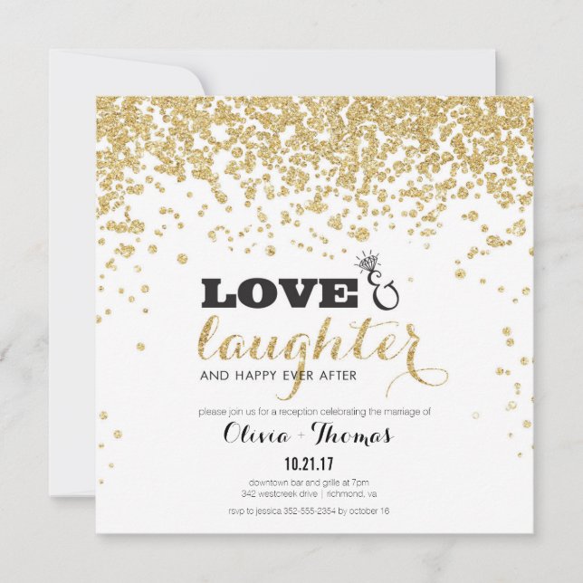Amor y risas y felicidad después de la invitación (Anverso)