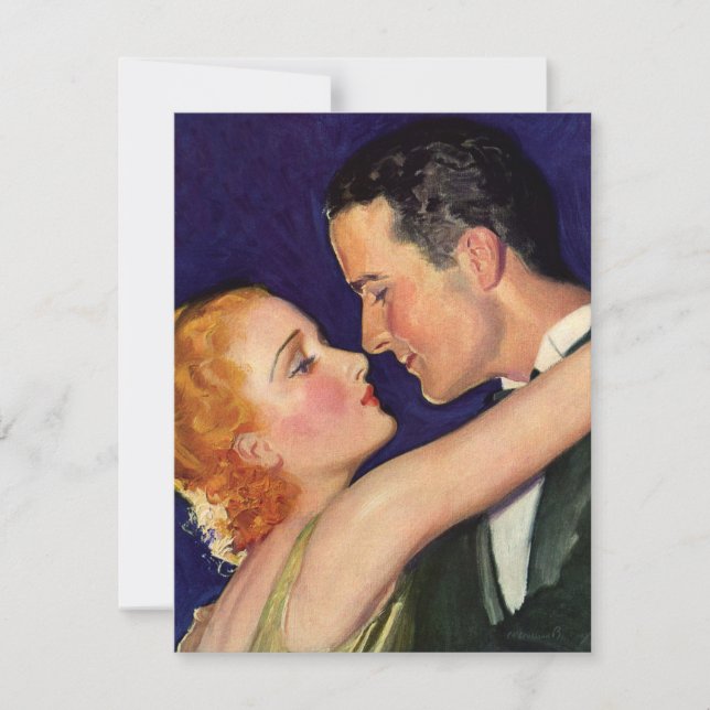 Amor y romance vintage, invitación de Hollywood (Anverso)