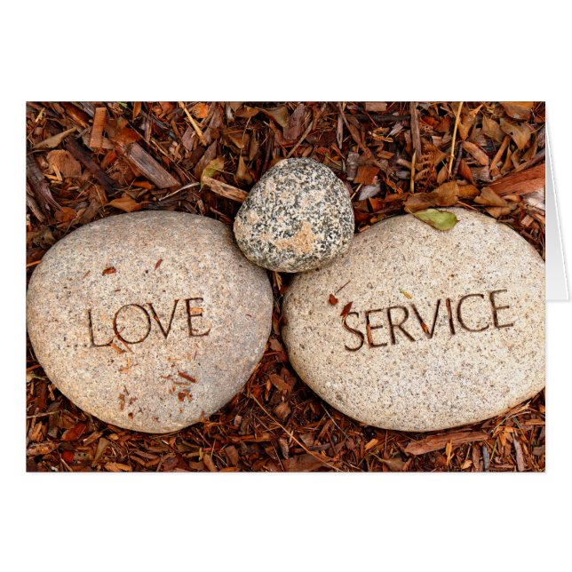 Amor y servicio - Piedras religiosas espirituales (Anverso (Horizontal))