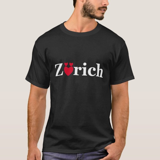 Amor Zurich en la camiseta oscura (Anverso)