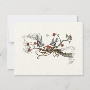 Amores Vintage Rojos y Gris Bodas RSVP