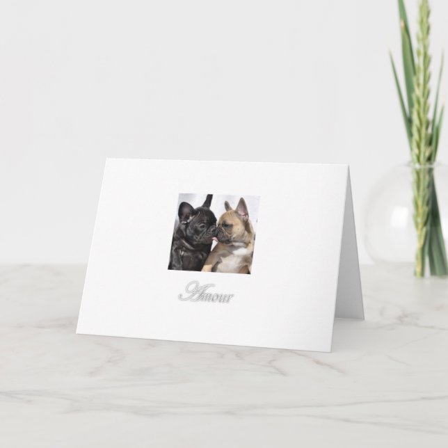 Amorío tarjetas de felicitación del bulldog (Anverso)