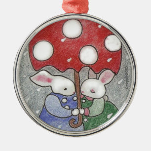 amoríos conejitos adorno navideño