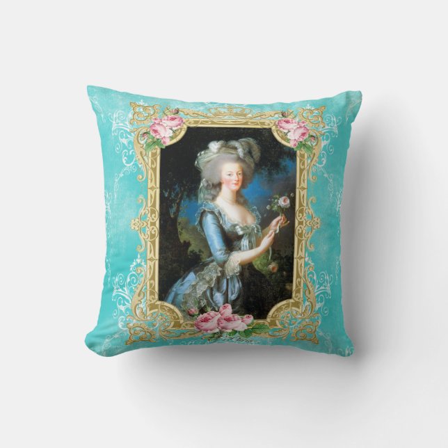 Amortiguador azul de la almohada del rosa de (Anverso)