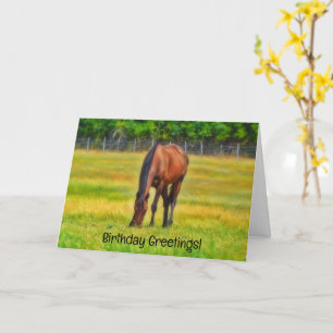 Amortiguamiento de caballos en la tarjeta de cumpl
