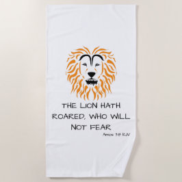 Amos 3:8 KJV Biblia Scripture Verse Beach Toalla