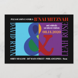 AMPERSAND B'NAI MITZVAH Bar Bat Mitzvah Invitación