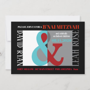 AMPERSAND B'NAI MITZVAH Bar Bat Mitzvah Invitación