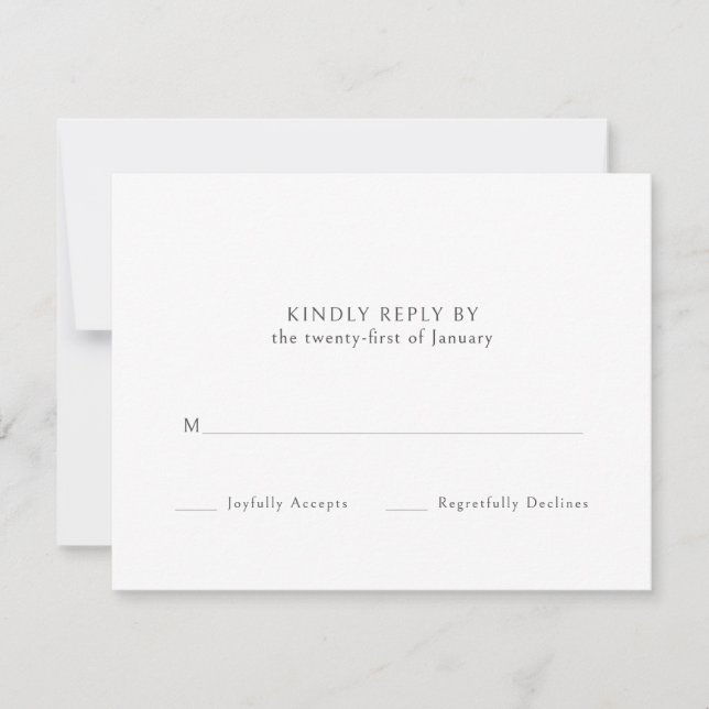Ampersand Monogram Black and White Wedding RSVP (Anverso)