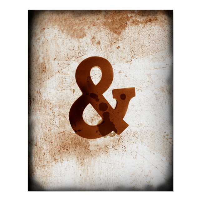 ampersand poster en sepia estilo chic y chic (Anverso)