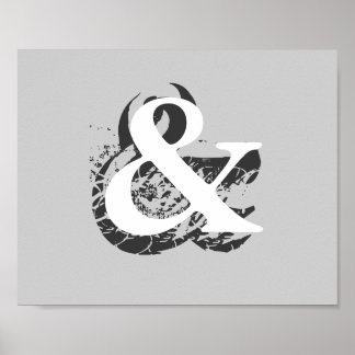 ampersand poster sobre la decoración gris de la ca