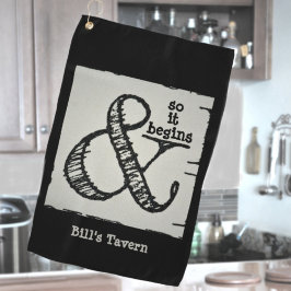 Ampersand Symbol Y Así Comienza La Toalla De Barra