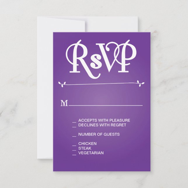 Ampersor morado floral y RSVP (Anverso)
