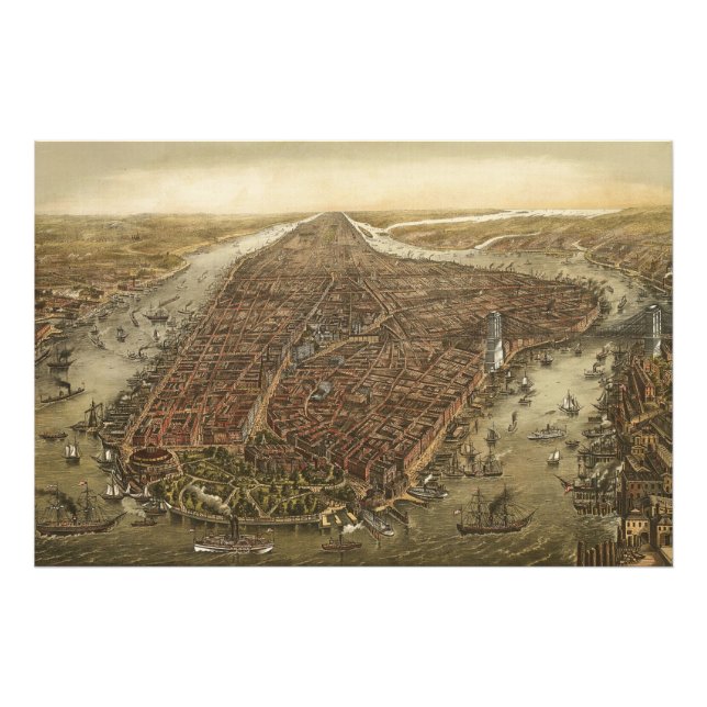 Ampliación de fotos antiguas de Nueva York en Manh (Frente)