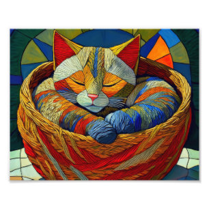 Ampliación de la foto de un gato sobre el cubismo 