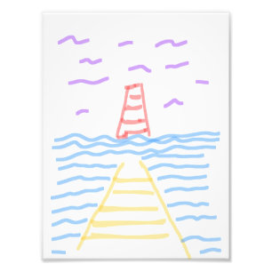 Ampliación de la foto del muelle y el faro