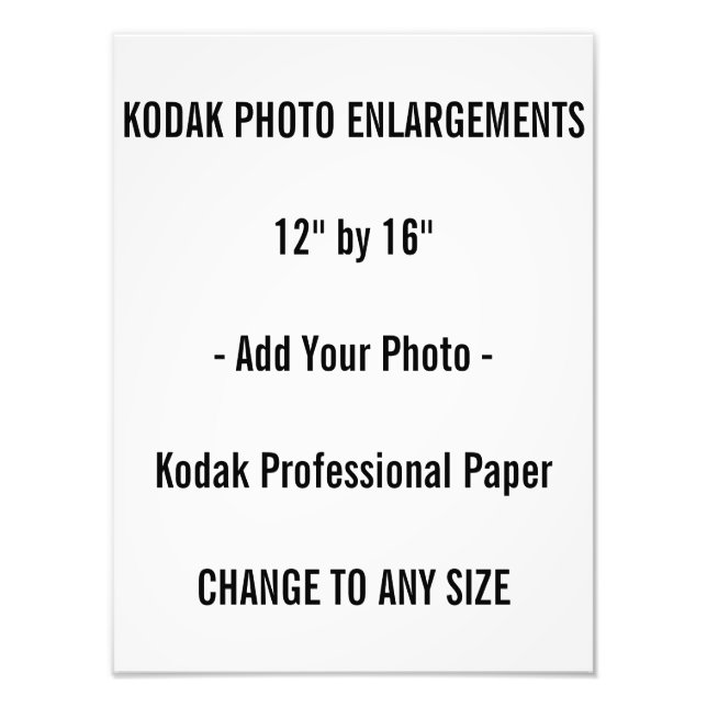 Ampliaciones de foto de Kodak 12" por 16" (Frente)