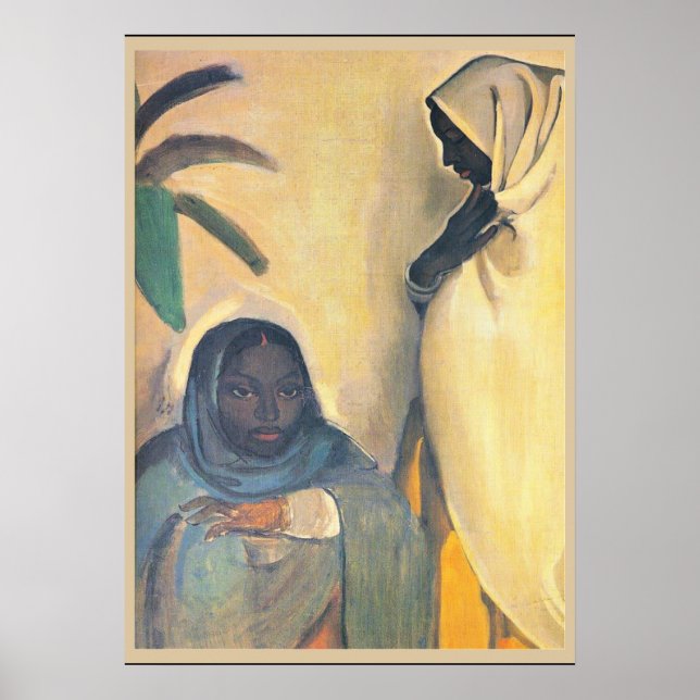 Amrita Sher-Gil - Dos mujeres, arte fino (Frente)
