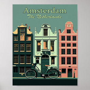 Ámsterdam Minimalista Viaje de arte Poster