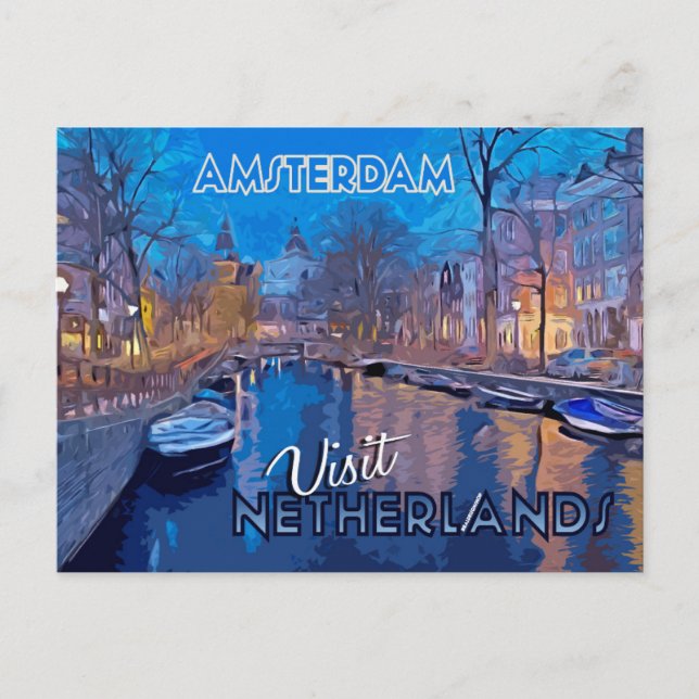 Amsterdam, postal de la colección Visita... (Anverso)