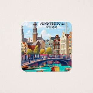 Amsterdam Travel Postcard Art., Países Bajos Postc