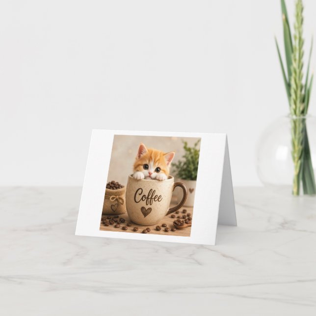 Amuleto de Gatito en Taza de Café (Anverso)